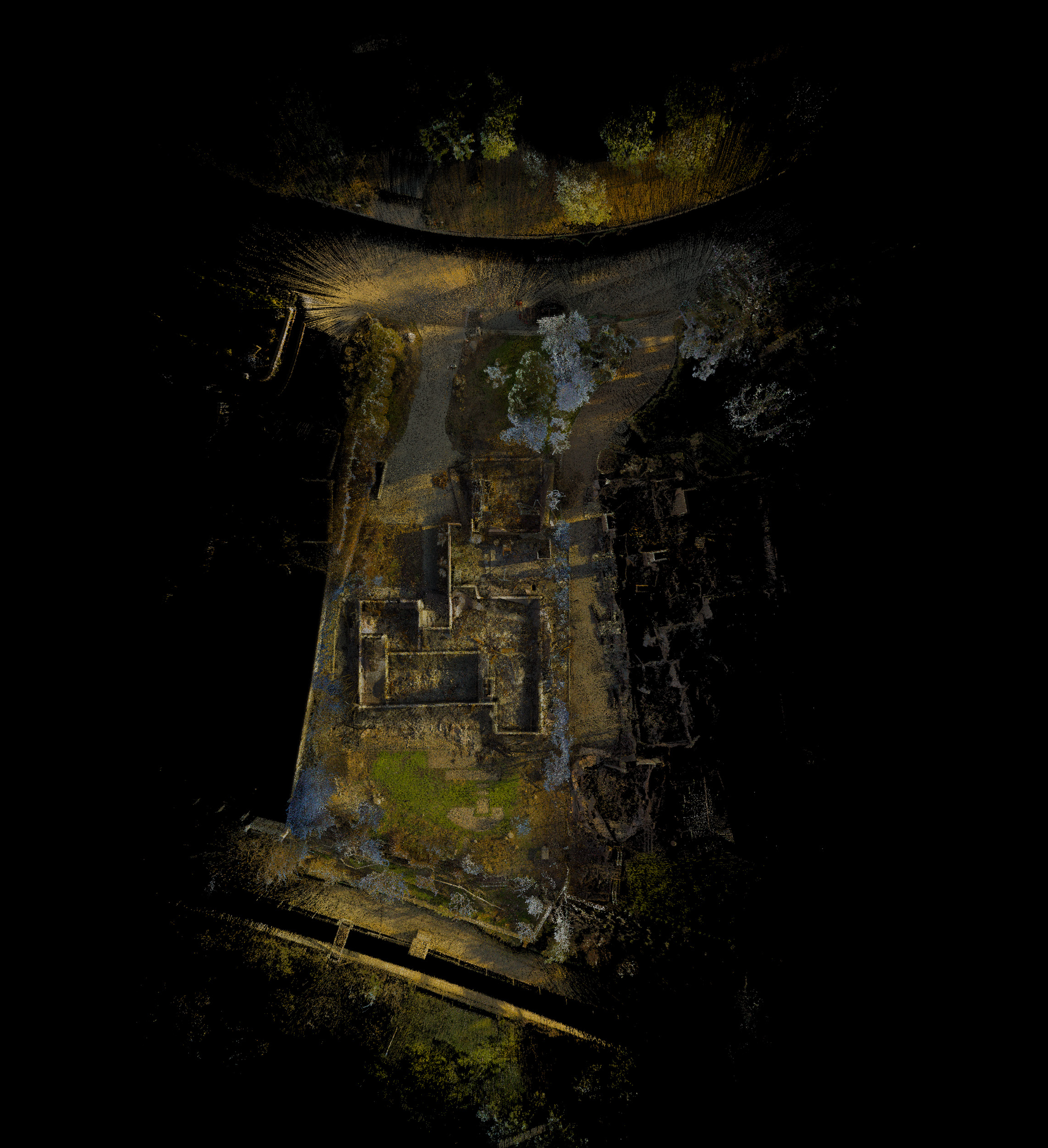 Aerial scan and floorplan superposition — house 02